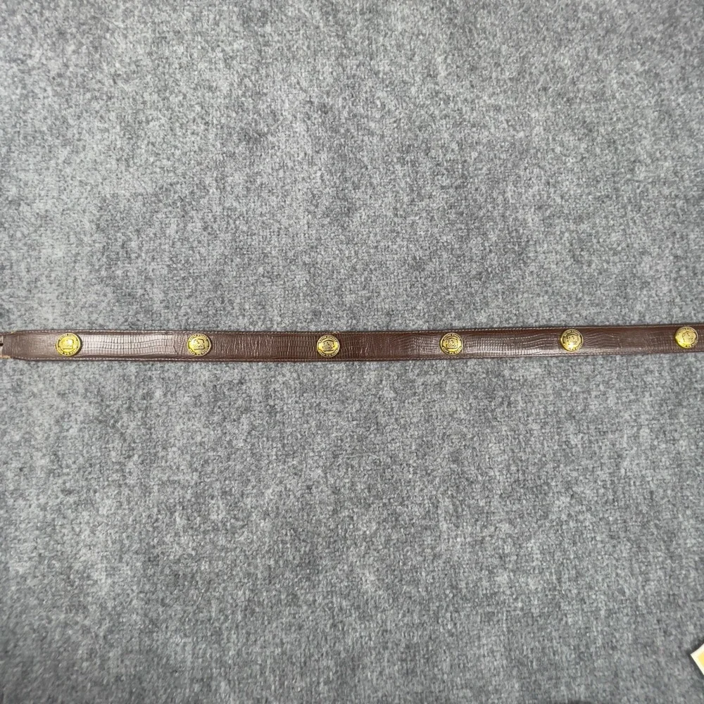 Vintage 100th U.S. Open Pebble Beach Lizard Embossed Leather Belt Mens 38 Brown